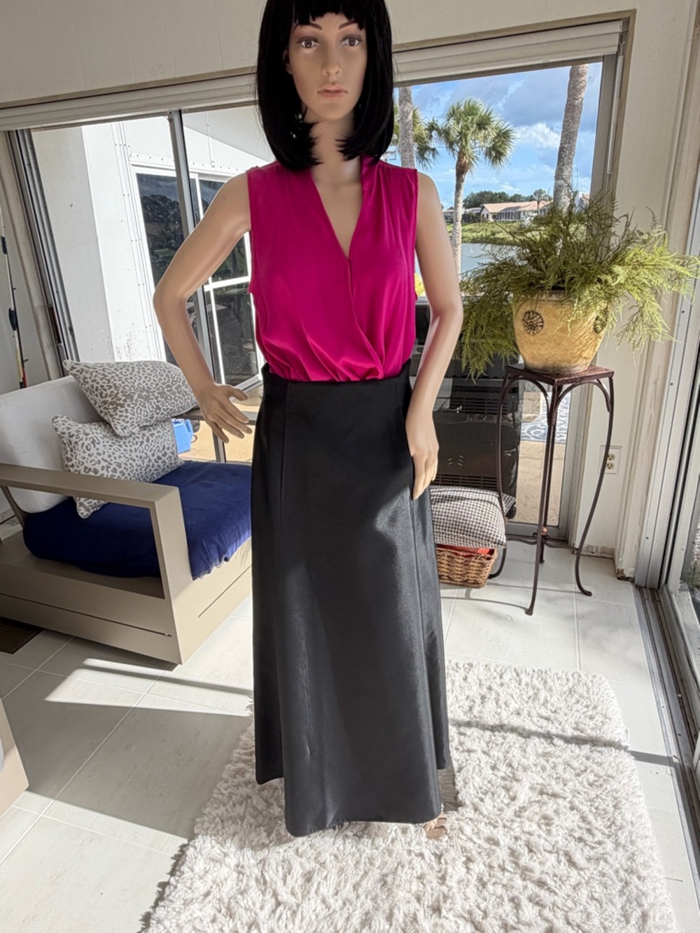 Recollections Black Maxi Skirt with Sleek A-Line Fall